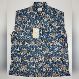 NEW Oromen Honeysuckle Vines Floral Hawaiian Camp Beach Shirt Men's 2XL XXL NWT